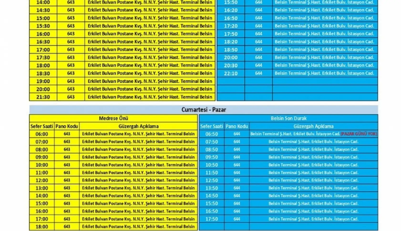 Kayseri'de çok sayıda otobüs sefer ve güzergahında değişiklik yapıldı: Şehir Hastanesi, Zümrüt, Talas, Sanayi...
