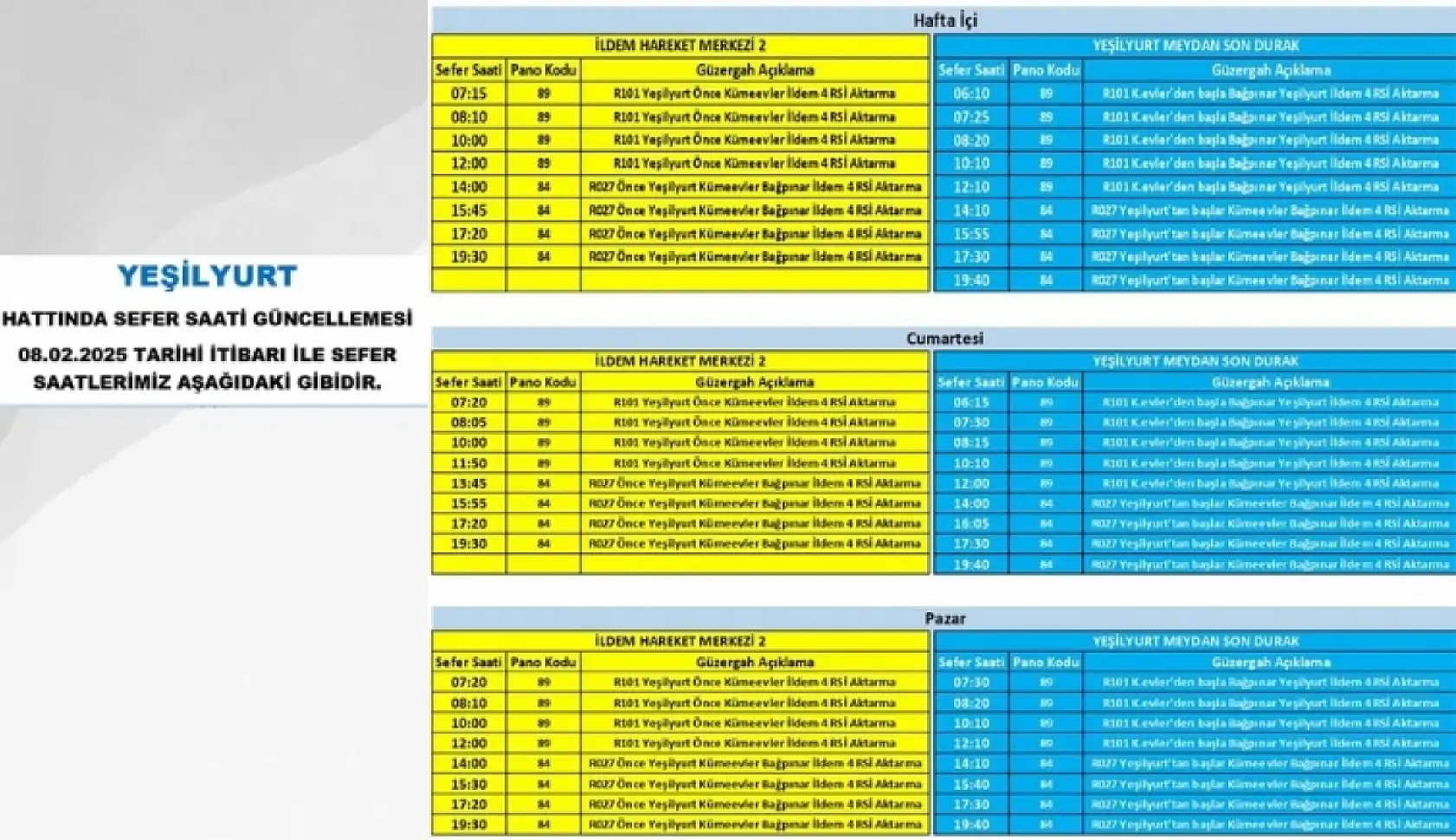 Kayseri'de toplu taşımada değişiklik: Otobüs sefer ve güzergahlarında yeni düzenlemeler yapıldı!