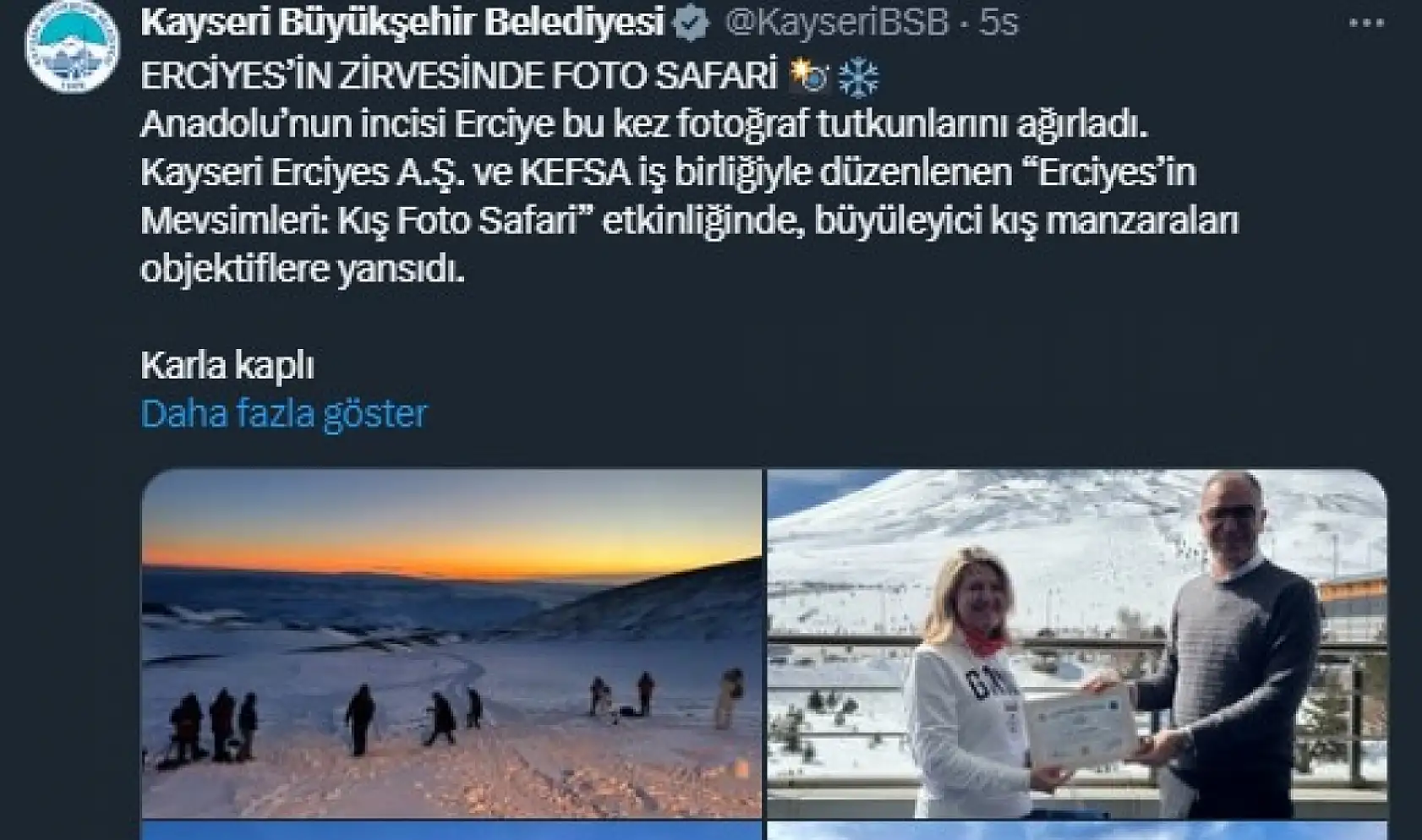 Kayseri sosyal medyadan kısa kısa...
