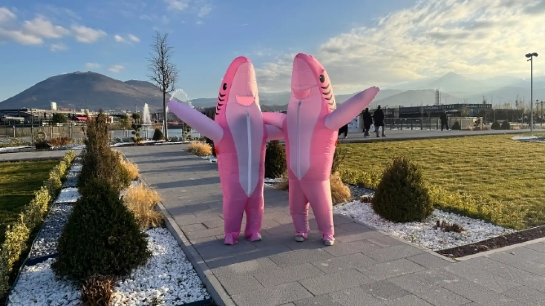 Kayseri’de kış günlerinde millet bahçesine yoğun ilgi