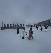 Erciyes'te kar rekor seviyeye çıktı!