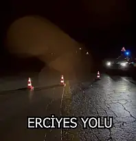 Kayseri-Erciyes yolu trafiğe kapandı