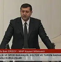 Vekil Ersoy, TBMM'de Kayseri'nin sesi oldu!