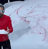 Yeni yıl pastası bu kez kardan: Erciyes'te dikkat çeken görüntü