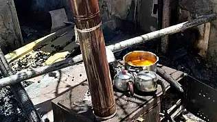 Niğde'de evin avlusunda korkutan yangın!