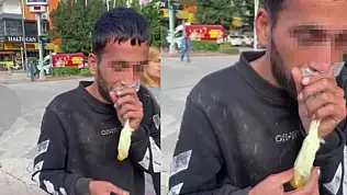 Caddede güpegündüz bali çekip kendinden geçti