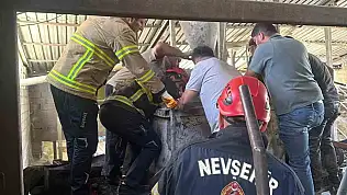 Nevşehir'de harç makinasına düşen işçiden kötü haber