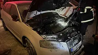 Park halindeki otomobil alevlere teslim oldu