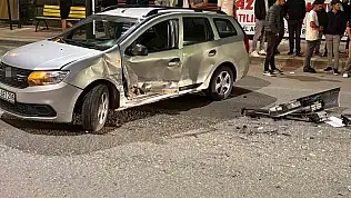 Kontrolden çıkan araç karşı şeride geçti