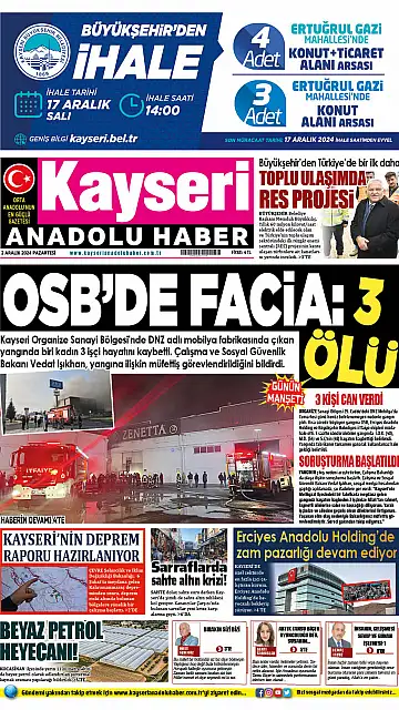 E-Gazete - Tarih: 02 Aralık 2024