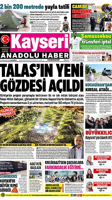 E-Gazete - Tarih: 21 Temmuz 2025