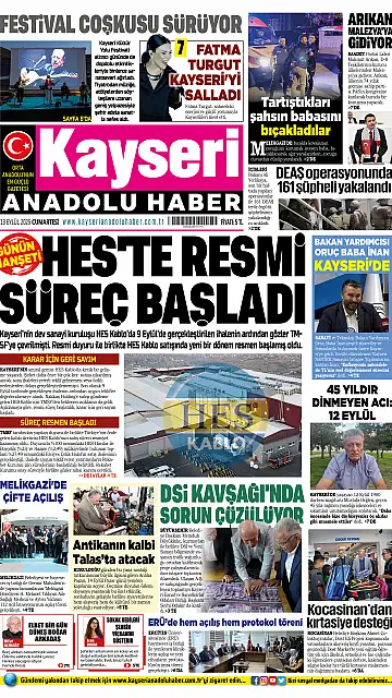 E-Gazete - Tarih: 13 Eylül 2025