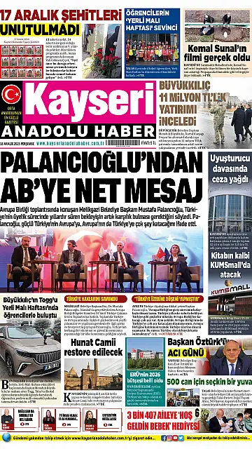 E-Gazete - Tarih: 18 Aralık 2025