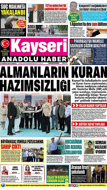 E-Gazete - Tarih: 22 Temmuz 2024