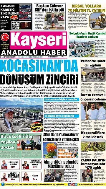 E-Gazete - Tarih: 13 Ağustos 2026