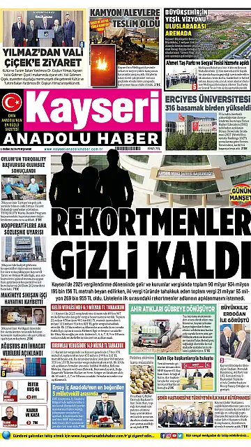 E-Gazete - Tarih: 01 Ekim 2026