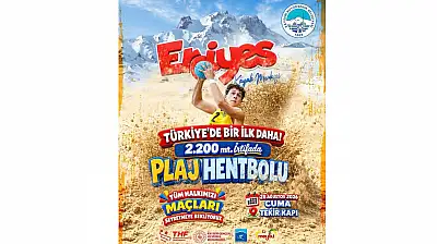 Erciyes'te 2 bin 200 metrede plaj hentbolu