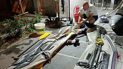 Kayseri'de inanılmaz görüntü! Arama kurtarma ekibi yamalı botla göreve çıkıyor