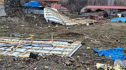 Akkışla'da şiddetli fırtına! Ev ve ağaçlar zarar gördü