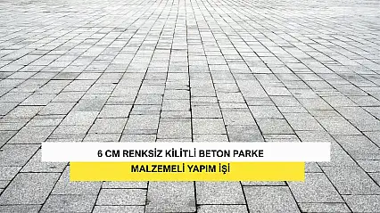 6 CM Renksiz Kilitli Beton Parke Malzemeli Yapım İşi