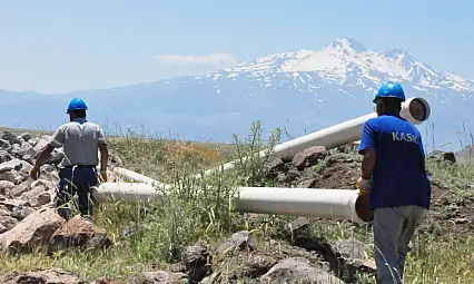 Kaski'den dev yatırım: 2.500 metre uzunluğunda, içme suyu hattı çalışmaları devam ediyor