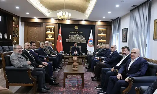 Kayseri'de dikkat çeken ziyaret! Spor ve iş dünyası bir arada