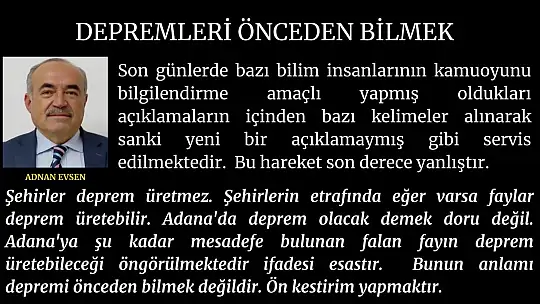 Evsen: Falcılara itibar etmeyelim