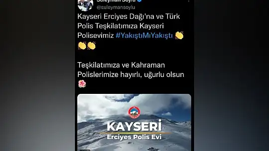 Bakan Soylu duyurdu: Erciyes'te Polis Evi açıldı