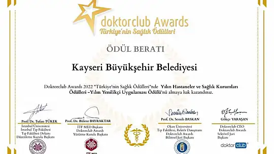 Büyükkılıç'a Hospice Projesi tebriği