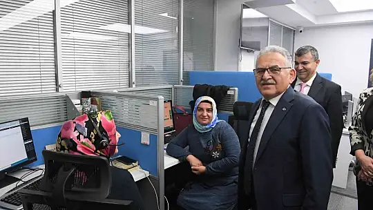 Başkan Büyükkılıç, Alo 153 ve Beyaz Masa'yı ziyaret etti