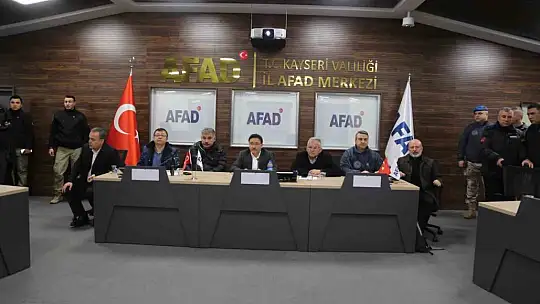 Kayseri'de Deprem Kriz Masası kuruldu