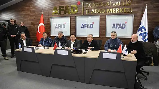 Kayseri'de Deprem Kriz Masası kuruldu