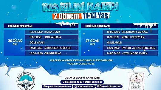 Büyükşehir'den kış bilim kampı