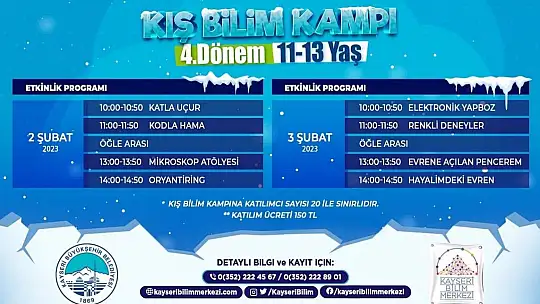 Büyükşehir'den kış bilim kampı