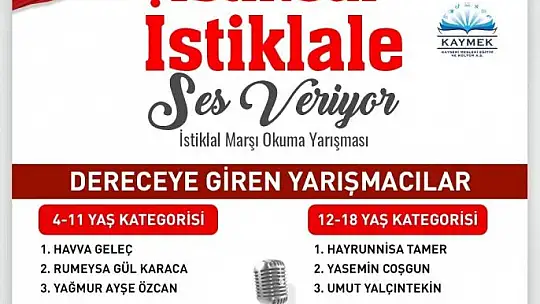 'İstikbal İstiklale Ses Veriyor' yarışmasının ödülleri sahiplerini buluyor
