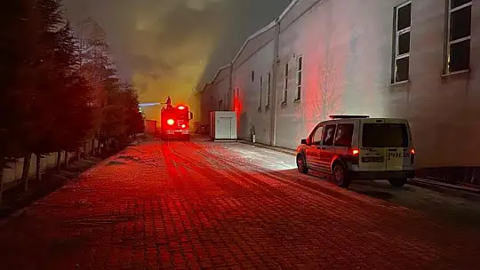 Fabrika bahçesindeki atık kablolar yandı