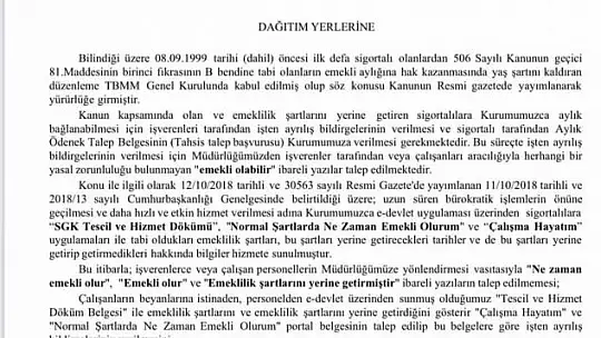 Emekli olabilir yazısına gerek yok