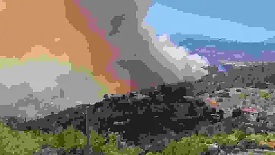 Kahramanmaraş'taki orman yangını evlere sıçradı