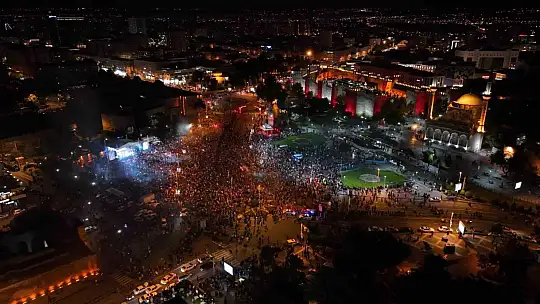 Erdoğan coşkusu havadan görüntülendi