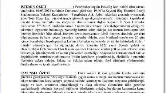 Kayserispor - Fenerbahçe maçına misafir takım taraftarı alınmayacak