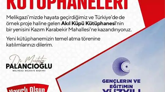 Kazım Karabekir Mahallesi'nde Bir Kütüphanenin Daha Temeli Atılıyor