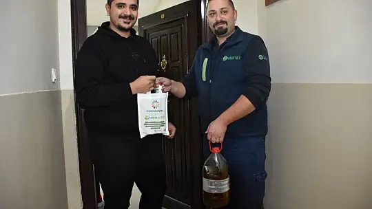 Kocasinan Belediyesi'nden bitkisel atık yağa, temizlik seti hediye