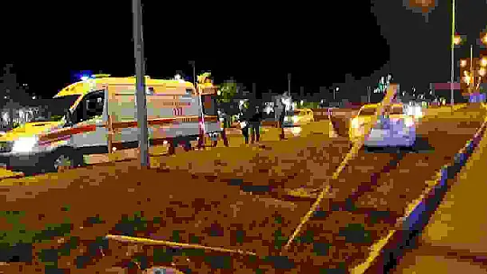 Kontrolden çıkan otomobil aydınlatma direğini devirdi: 1 yaralı