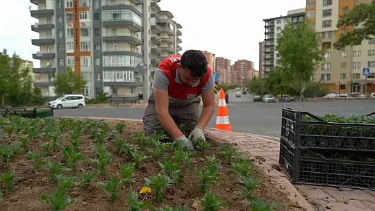 Melikgazi çiçeklerle süslendi