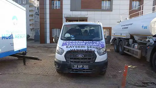 Melikgazi'den depremzedelere 'mobil yardım'