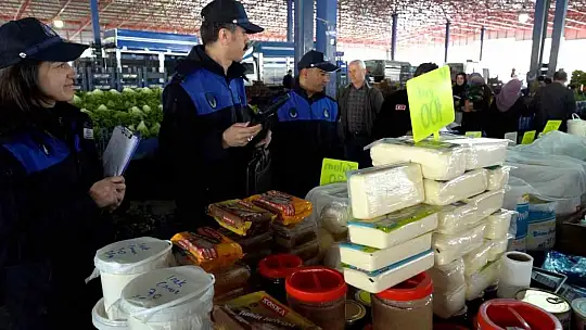 Melikgazi'de bayram öncesi pazar yeri ve market denetimi