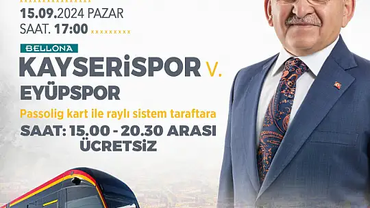 Kayseri'de bugün tramvaylar ücretsiz!