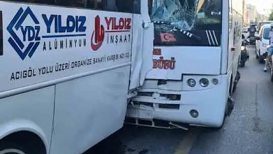 Nevşehir'de freni patlayan halk otobüsü önündeki halk otobüsüne çarptı: 9 yaralı