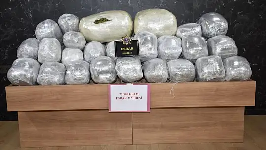 Niğde'de 72 kilo 500 gram esrar ele geçirildi