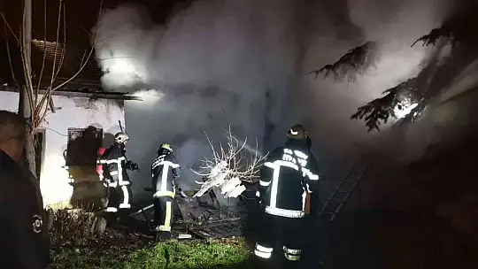 Odunlukta çıkan yangın 2 eve hasar verdi